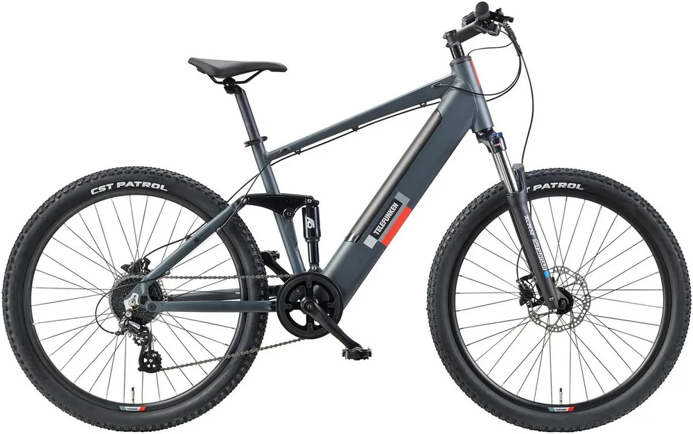 Telefunken E-Bike Mountainbike Aufsteiger M936, 8 Gang Shimano Altus Schaltwerk, Kettenschaltung, Heckmotor, 468 Wh, Pedelec, Elektrofahrrad, Damen, Herren, MTB, Fully