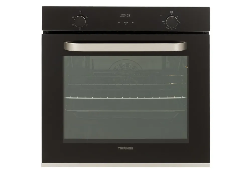 Telefunken Einbaubackofen B-OV-75-A-I, Backofen autark ohne Kochfeld, 60 cm, 73 Liter, 5 Funktionen, schwarz