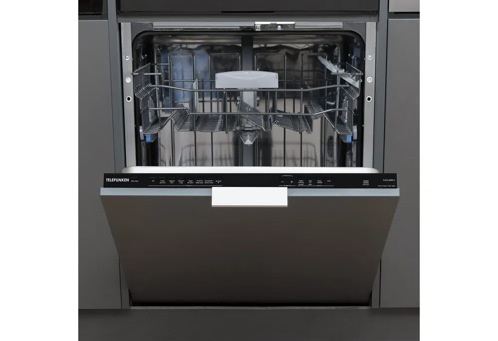 Telefunken vollintegrierbarer Geschirrspüler G-EV-6014-C, 9 l, 12 Maßgedecke, Einbauspülmaschine vollintegriert 60 cm, 9 Programme, AquaStop, leise