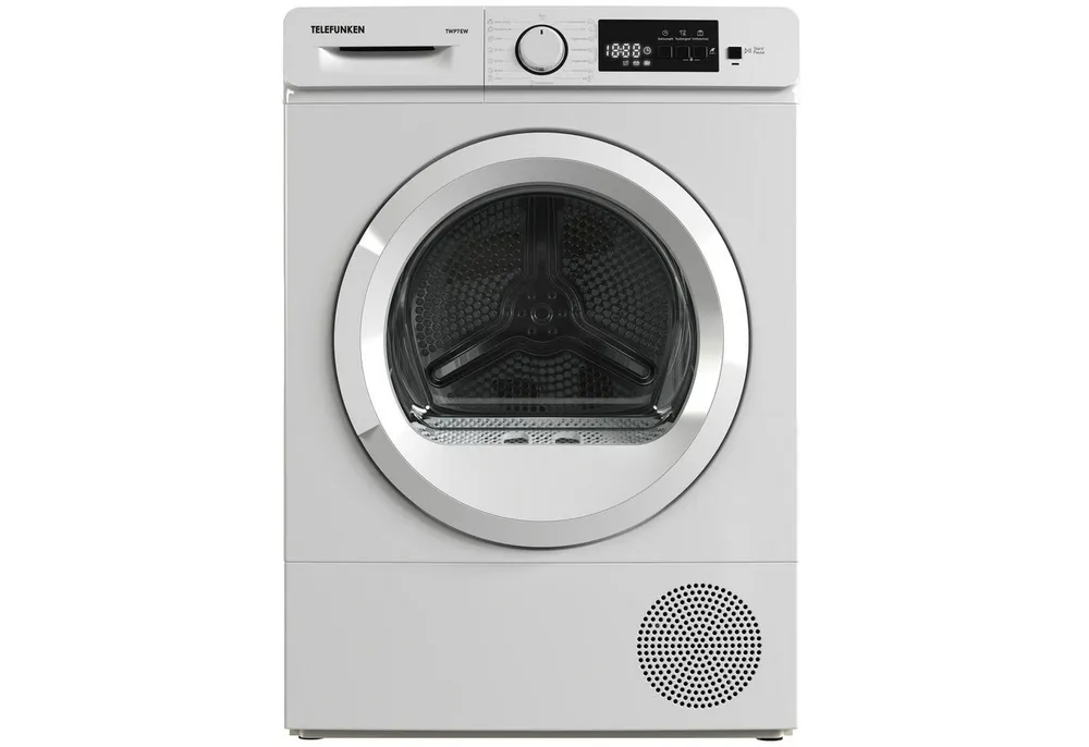 Telefunken Wärmepumpentrockner TWP7EW, 7kg Trockner mit Knitterschutz, Wäschetrockner mit 15 Programmen, weiß
