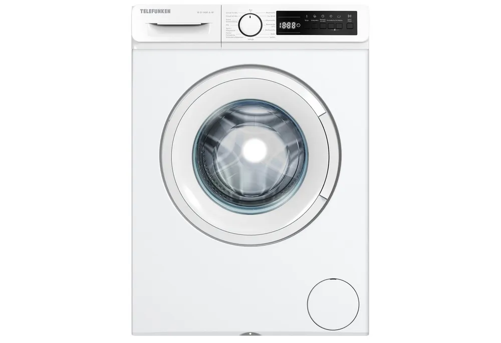 Telefunken Waschmaschine W-8-1400-A-W, 8 kg, 1400 U/min, AquaStop, Inverter Motor, Schontrommel, 8kg, Leise & Effizient, weiß