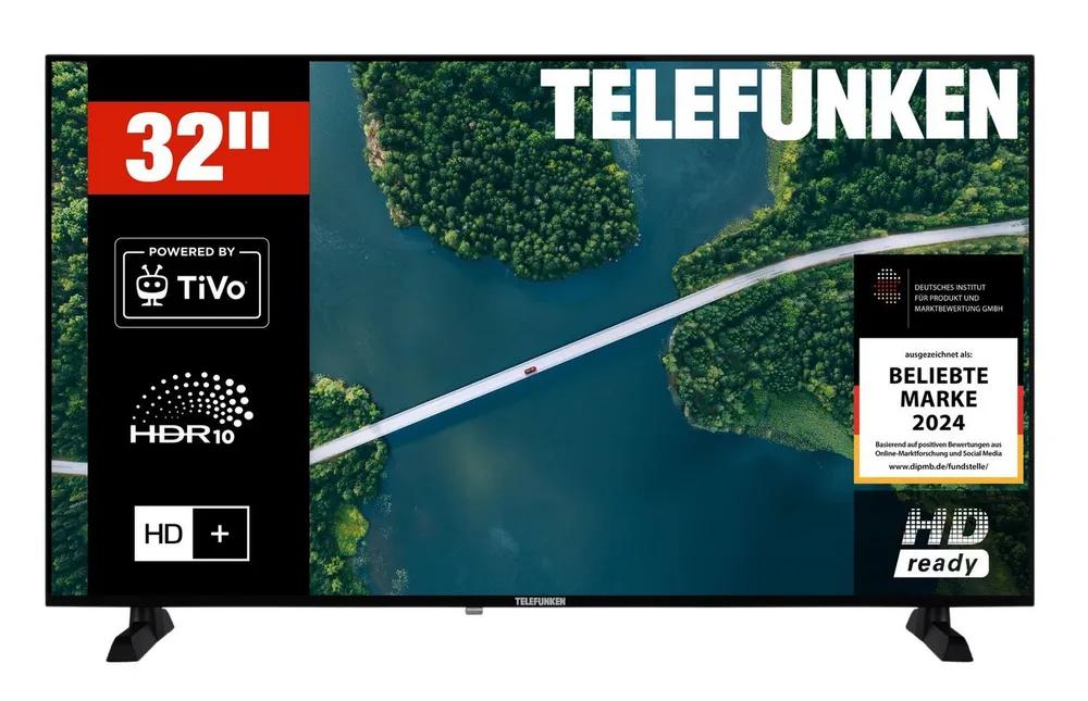 Telefunken XH32TP900S LCD-LED Fernseher (80 cm/32 Zoll, HD-ready, Smart TV powered by TiVo, Smart TV powered by TiVo, HDR, Triple-Tuner, 6 Monate HD)