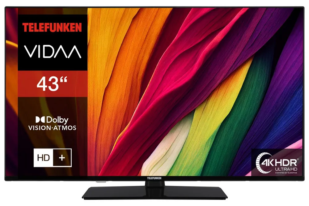 Telefunken XU43VP750M LCD-LED Fernseher (108 cm/43 Zoll, 4K Ultra HD, VIDAA Smart TV, VIDAA Smart TV, HDR Dolby Vision, Triple-Tuner, 6 Monate HD)