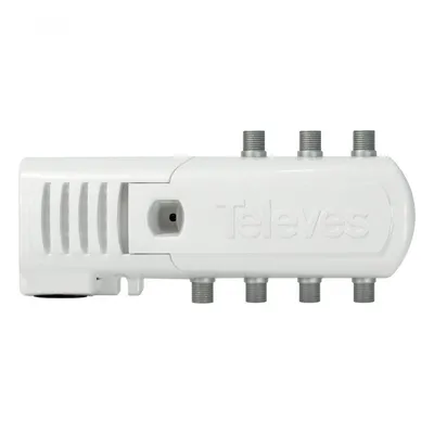 Televes TV-Antennenverstärker, 6 Ausgänge, 16 dB, weiß