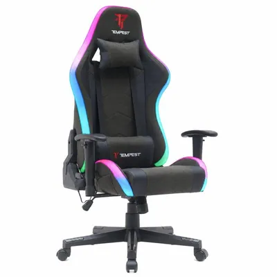 Tempest Glare RGB Schwarz Gaming-Stuhl Atmungsaktiver Stoff