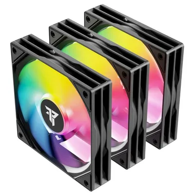 Tempest Lüfter 120 mm ARGB PWM 3er-Pack mit Controller Schwarz
