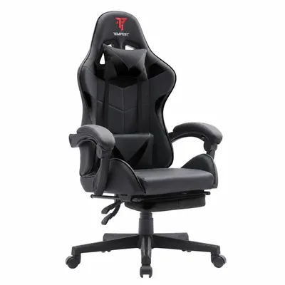 Tempest Shake Gaming-Stuhl mit Fußstütze und Massage, Schwarz