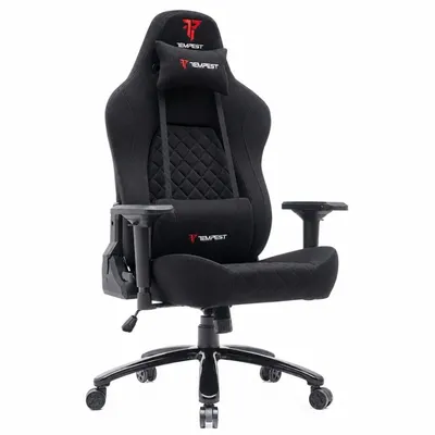 Tempest Thickbone Gaming-Stuhl, bis zu 250 kg, schwarzer, atmungsaktiver Stoff