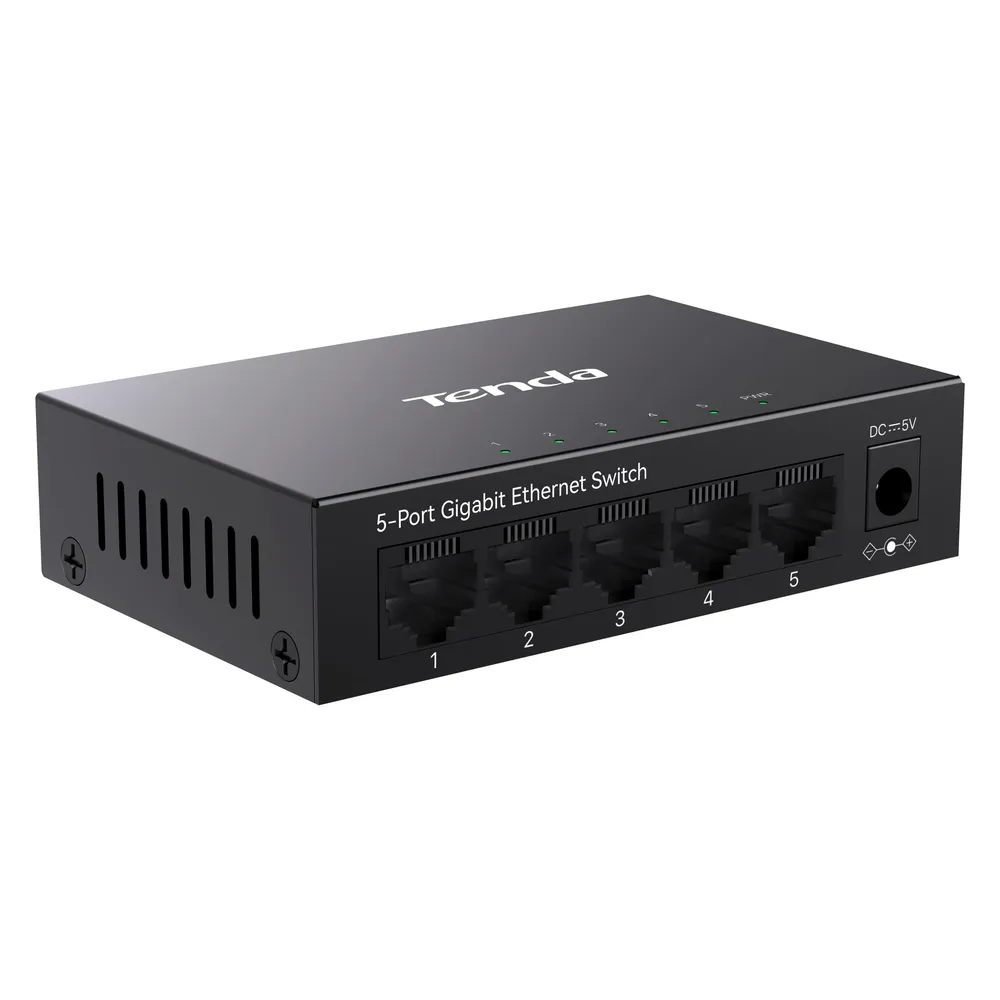 Switch Tenda TEG1005M 5x Gigabit Ethernet Metallgehause Wandmontage