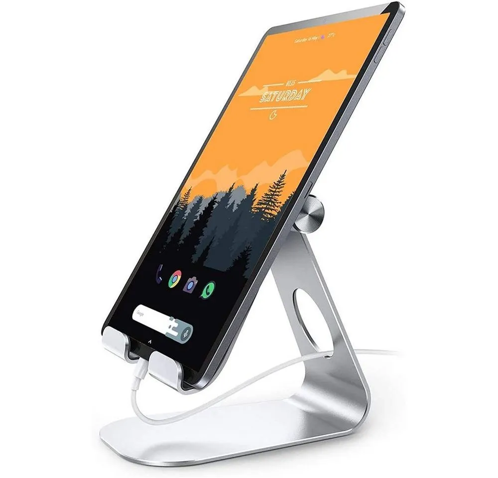 Terratec Tablet-Ständer iTab M Silber, (Multiwinkel-Ständer, Aluminium, einstellbarer Betrachtungswinkel)