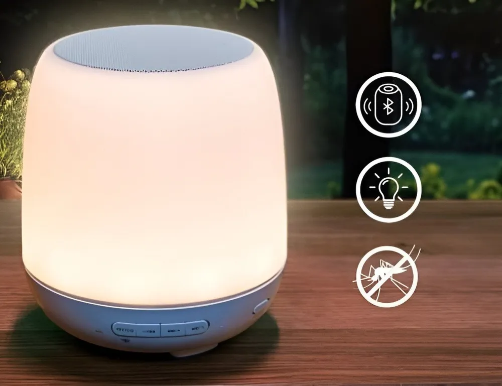 Terris BTL 692 BT Lautsprecher Bluetooth-Lautsprecher (5 W, mit Ultraschall Insektenabwehr und integriertem Licht)