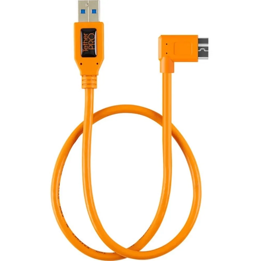 Tether Pro USB 3.0 an Micro-B Right Angle orange