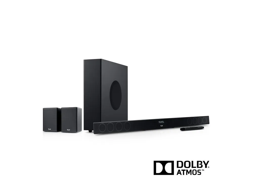 Teufel CINEBAR 11 Surround für Dolby Atmos "4.1-Set" Soundbar (Bluetooth, 150 W, Dolby Atmos, kristallklares VFD-Display (dimmbar)