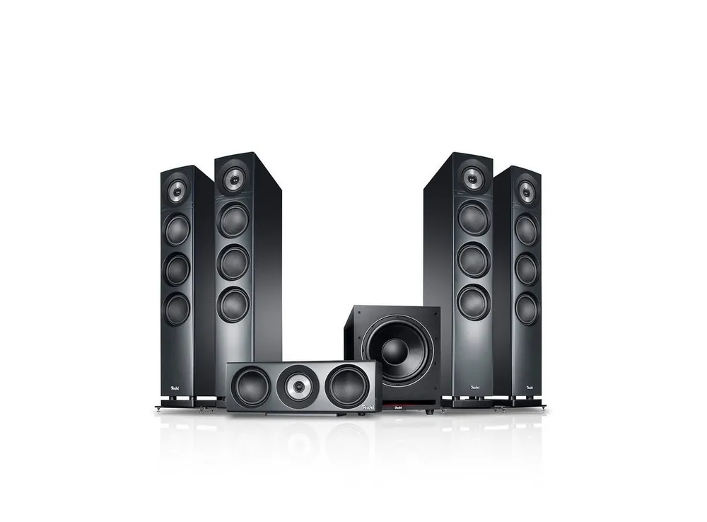 Teufel DEFINION 3 Surround Power Edition "5.1-Set" Stand-Lautsprecher (per Kabel, Wireless Subwoofer)