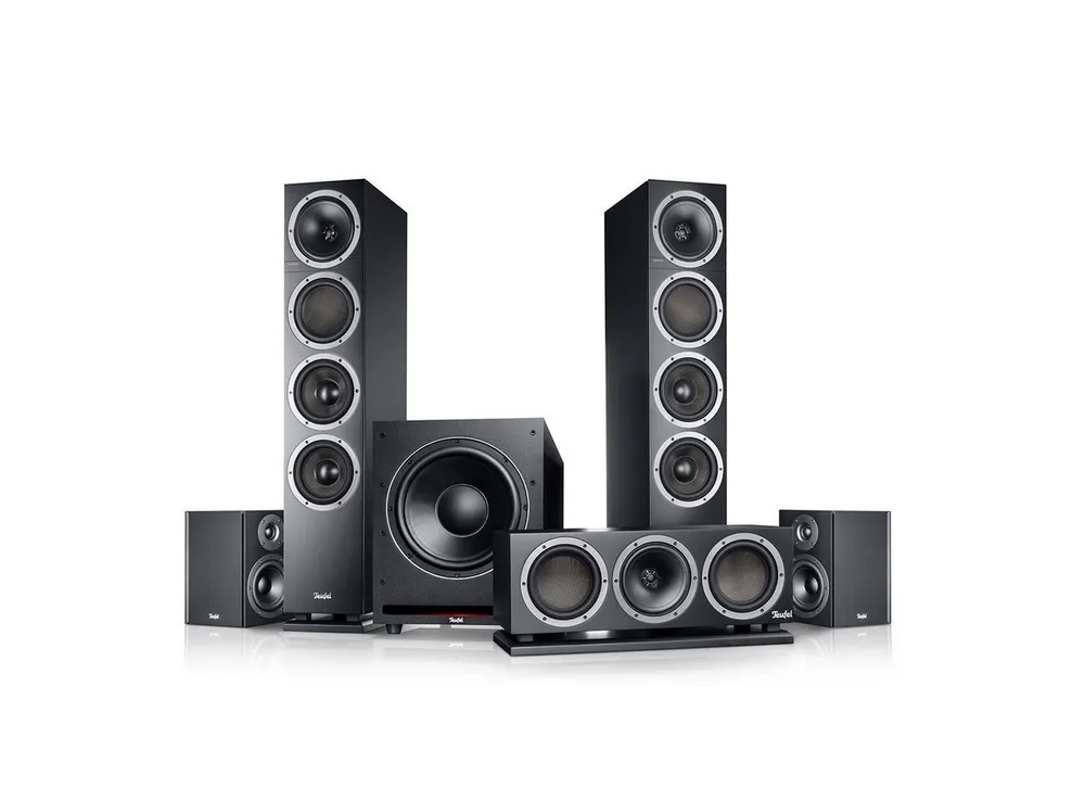 Teufel THEATER 500 Surround "5.1-Set" Wireless Lautsprecher (Kabelgebunden, 240 W, Dipol-Rear-Lautsprecher für echte Kinoatmosphäre)