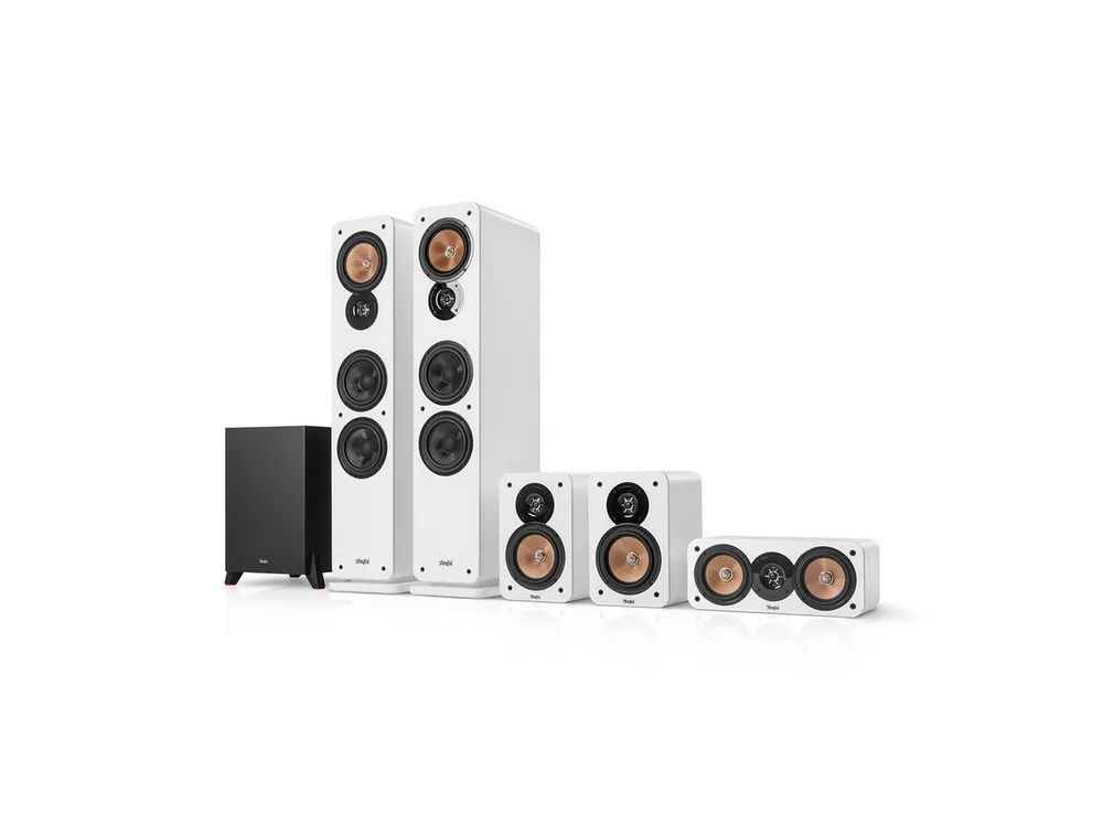 Teufel ULTIMA 40 Surround "5.1-Set" Stand-Lautsprecher (Anschlussklemmen, 440 W, kräftiger 150-Watt-Subwoofer, als Frontfire- oder Downfire-Subwoofer)