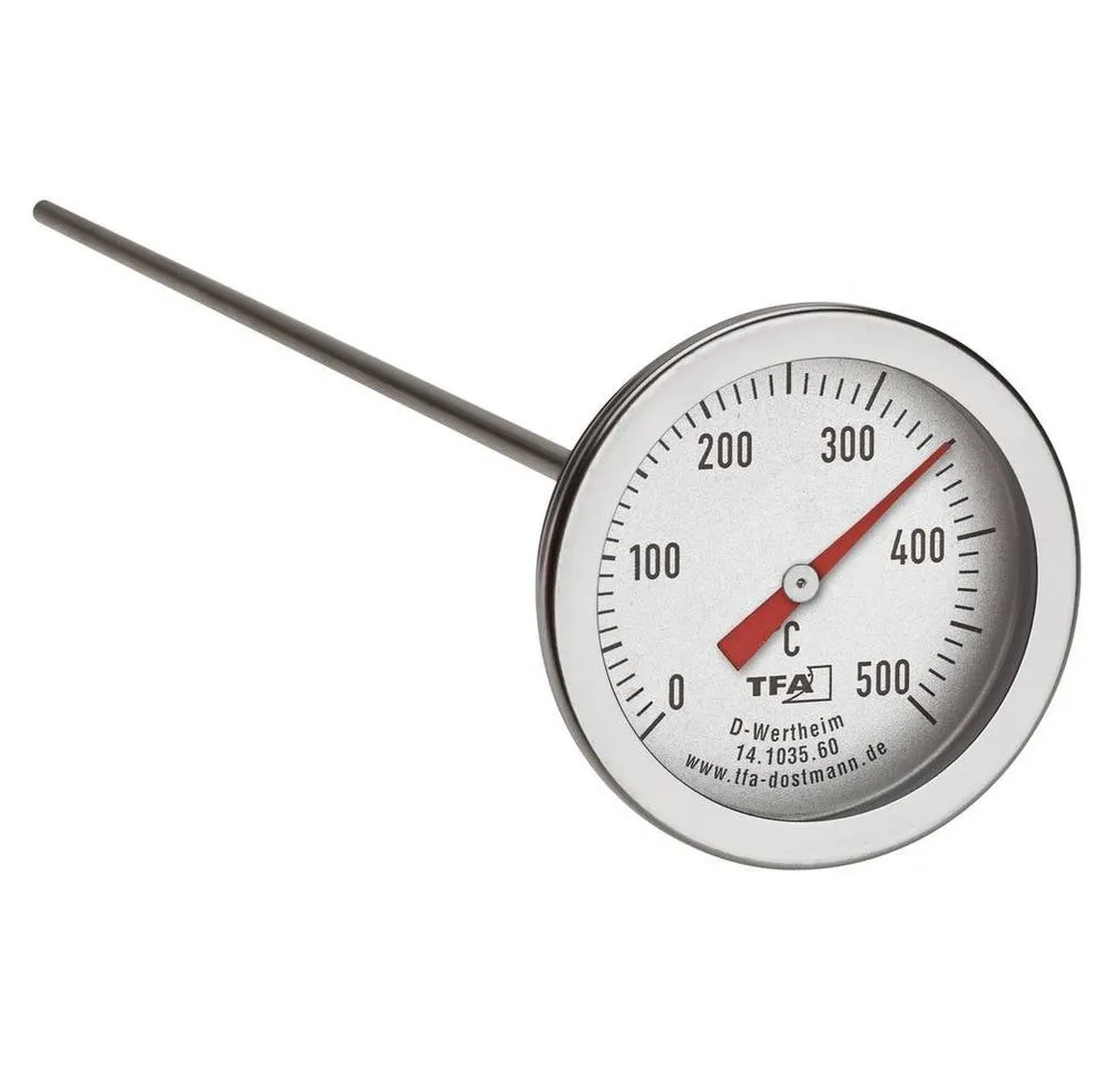 TFA Dostmann Backofenthermometer Profi-Backofenthermometer mit langem Temperaturfühlerals 14.1035.60, Einbaufähig