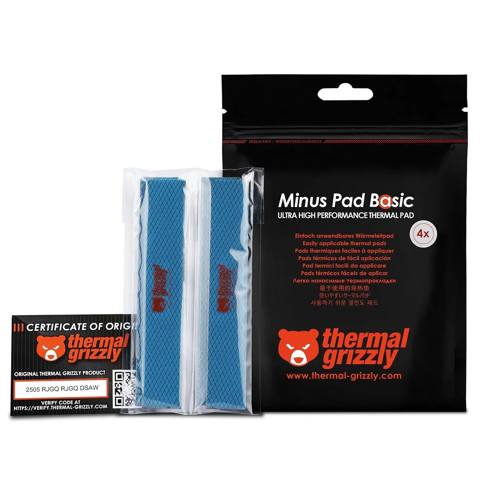 Thermal Grizzly Minus Pad Basic 4er-Pack 120 x 20 x 3 mm Wärmeleitpad mit hoher Leitfähigkeit