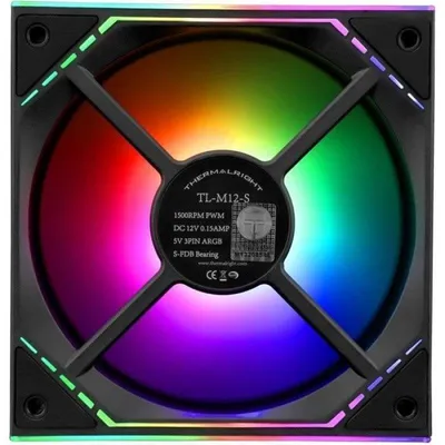 Ventilador suplementario Thermalright TL-M12-S 120mm 1500RPM mit Multicolor-LED