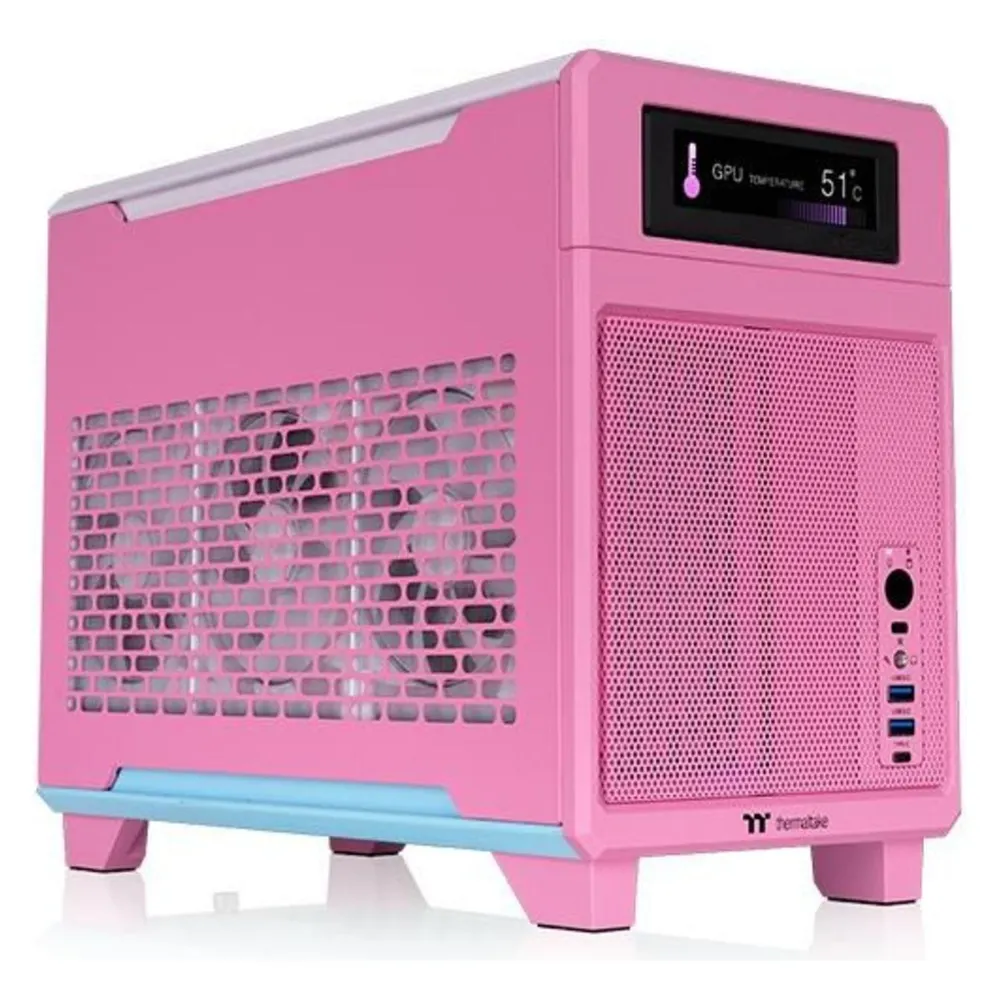 PC-Gehäuse Thermaltake TR100 Pink Mini-ITX Mini Tower SFX/SFX-L Stahl