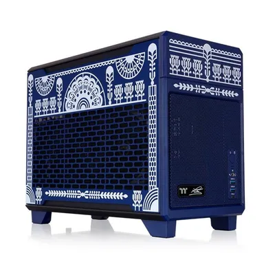 Tower Thermaltake TR100 Koralie Edition Mini-ITX Blau Seitenfenster