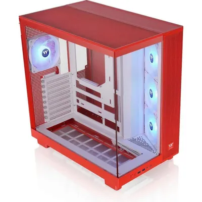 PC-Gehäuse Thermaltake View 380 XL TG ARGB Seitensicht gehärtetes Glas