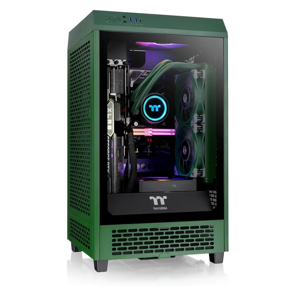 Thermaltake The Tower 200 (dunkelgr?n, Tempered Glas)