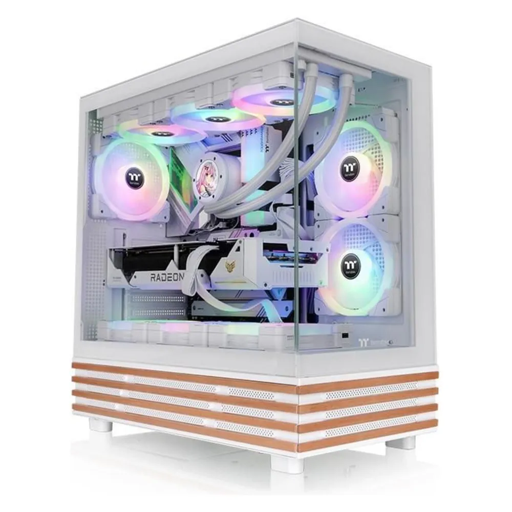 PC-Gehäuse Thermaltake View 270 Plus WS ARGB Snow Midi Tower Weiß ARGB-Glas