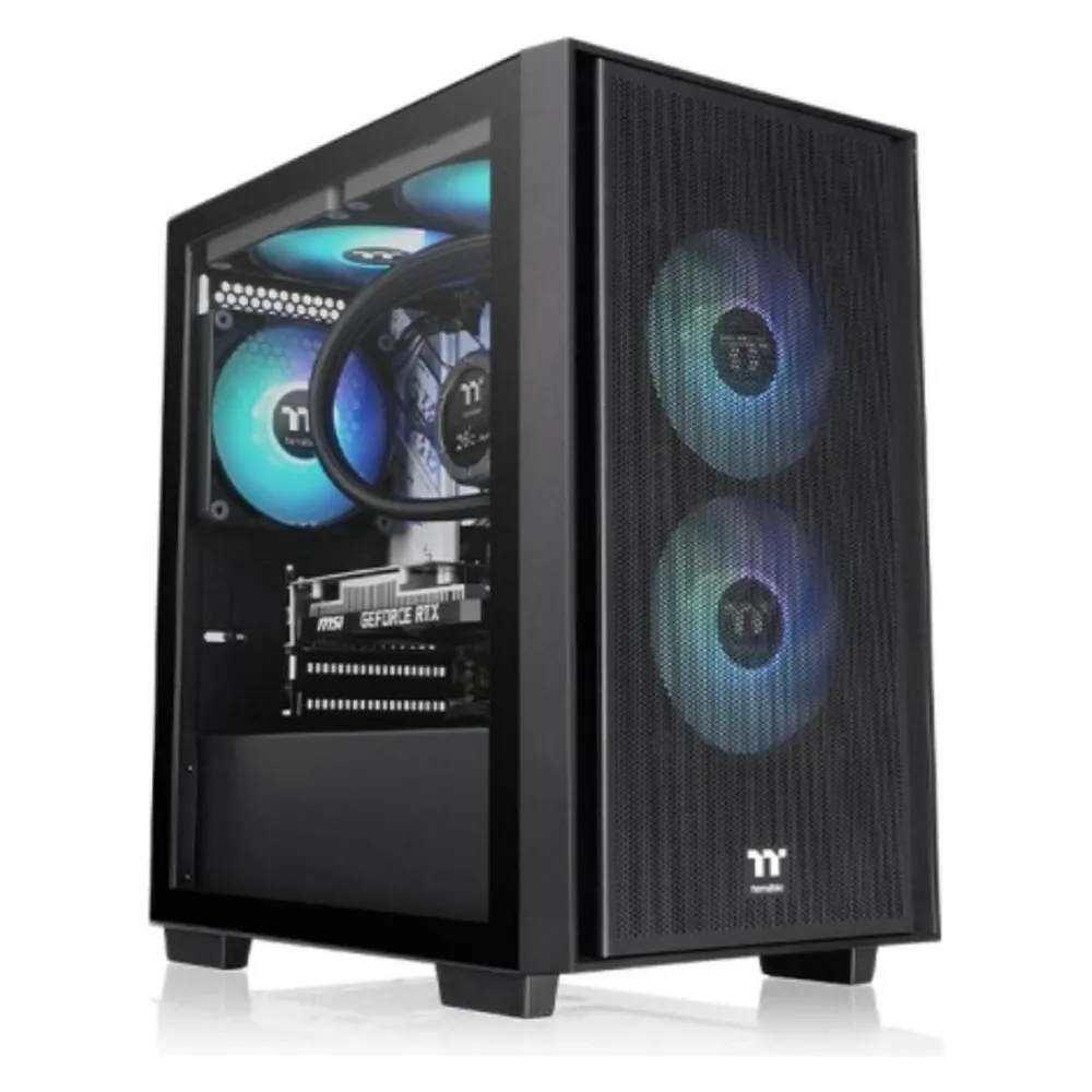 PC Gehäuse Thermaltake Versa H16 TG ARGB Micro Tower Glas ARGB Schwarz