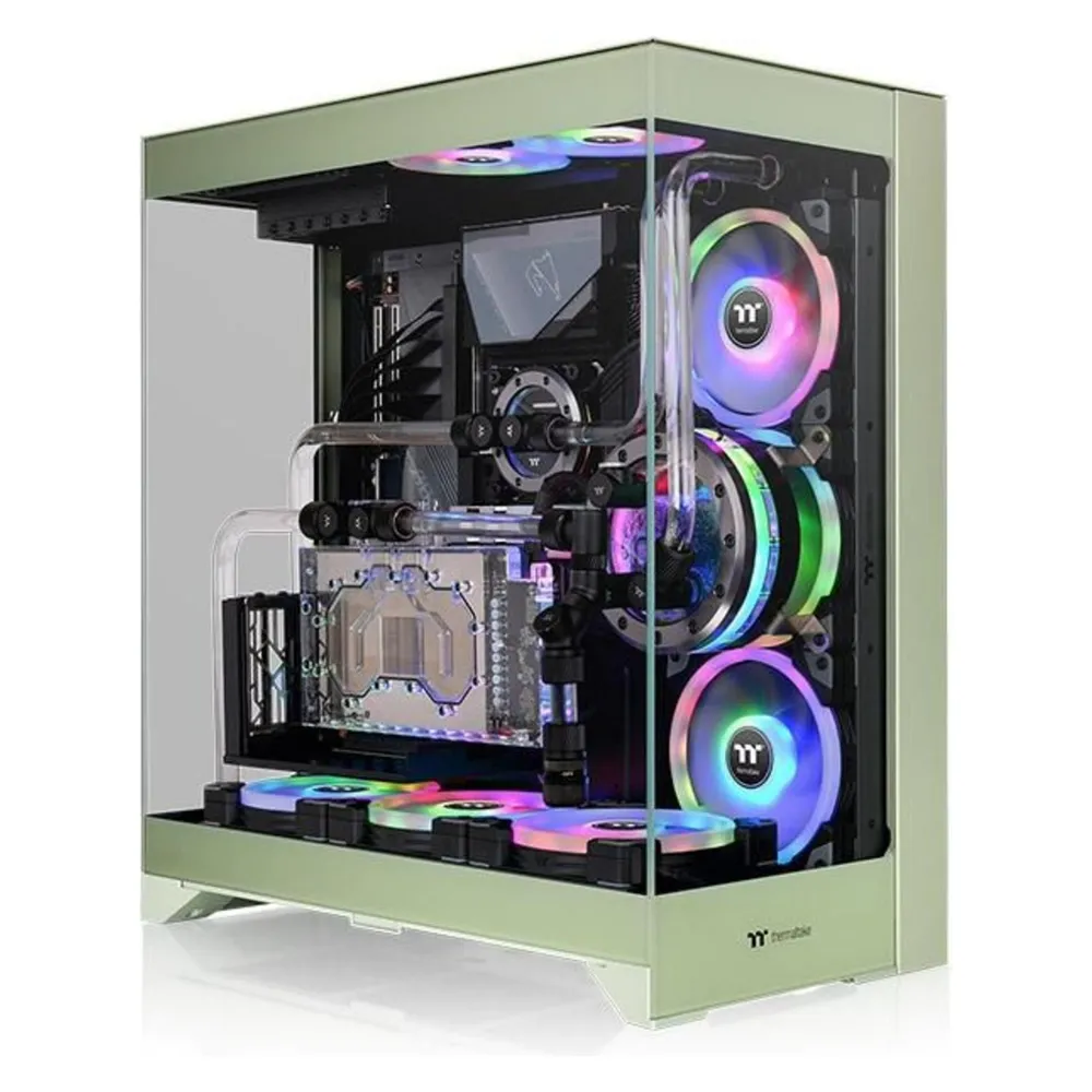 PC-Gehäuse Thermaltake CTE E550 TG Grün Midi Tower Gaming-Glasfenster ATX EATX