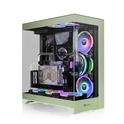 PC-Gehäuse Thermaltake CTE E550 TG Grün Midi Tower Gaming-Glasfenster ATX EATX
