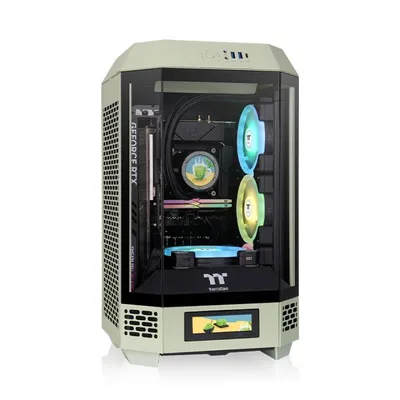 Thermaltake The Tower 250 Mini-ITX PC-Tower mit 2 x 120 mm Matcha-Grün-Hartglas