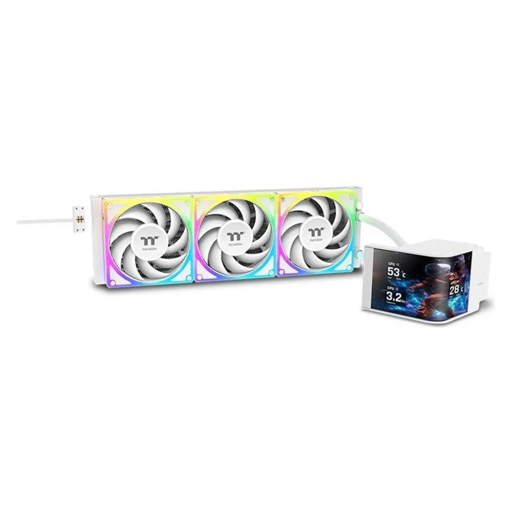 Refrigeración Líquida Thermaltake MAGCurve 360 Ultra Snow 360mm 3 Ventiladores ARGB LCD