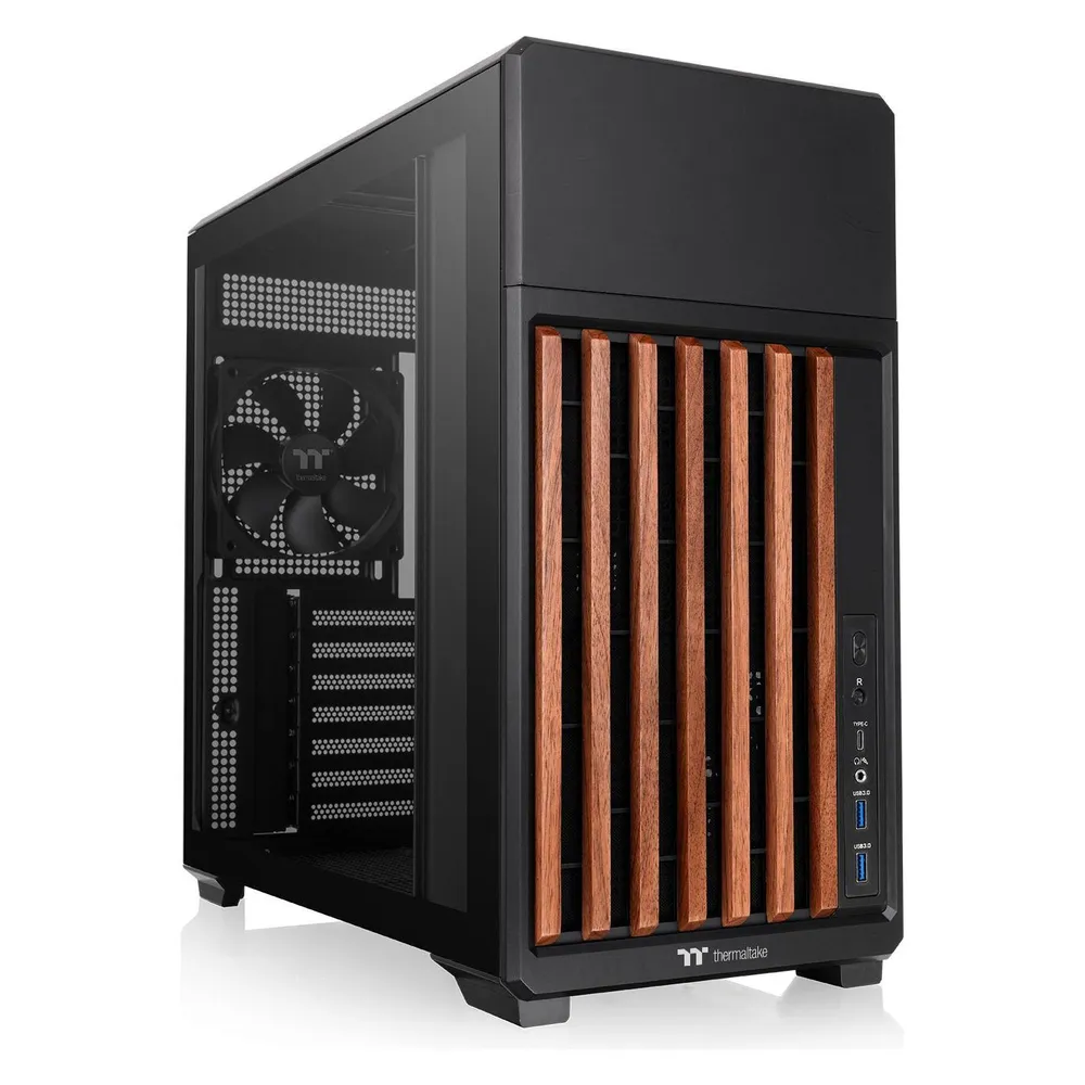 Gehäuse Mid-Tower Thermaltake TR300 WS Schwarz mit Holzfront