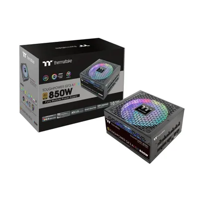 Thermaltake 850 W 80 PLUS Gold Toughpower GF3 ARGB-Netzteil mit ARGB-Extras, 5 x PCIe, integriertem Kabelmanagement