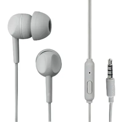 Kopfhörer Thomson 132481 mit Kabel, 3,5-mm-Anschluss, für Anrufe und Musik, grau