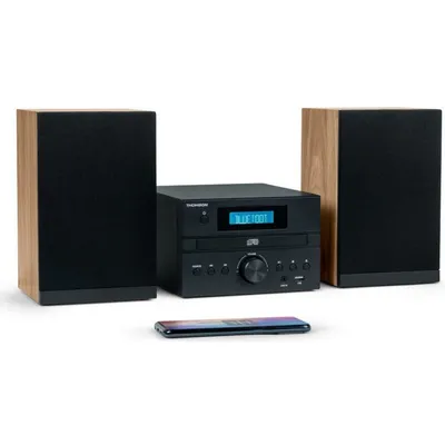 Thomson MIC123BT Mini-Bluetooth-System 50W mit Radio CD/MP3/USB schwarz
