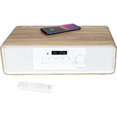 Thomson MIC301IBT CD-Radio (Bluetooth, 60 W, MP3/USB, mit kabellosem Laden, weiß)