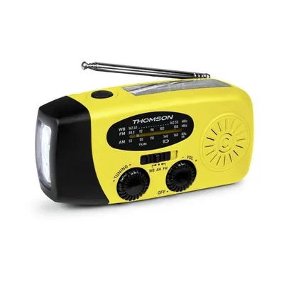 Thomson RT260Y Solarnotfallradio FM/AM, LED-Taschenlampe, Powerbank 2000mAh, Handkurbel, SOS-Funktion