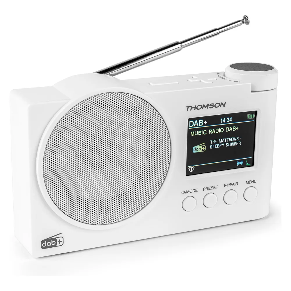 Radio Thomson RT400DABBTWH DAB+ Bluetooth USB AUX Doppelalarm Weiß