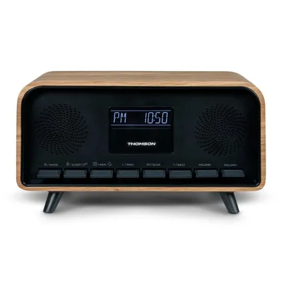 Thomson RT850BT Radiowecker und Bluetooth-Lautsprecher 30W Holz