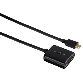 Thomson HDMI-Umschalter Verteiler Splitter 1 > 2 Video-Adapter HDMI zu HDMI, Manuell, Full-HD 1080p, Kabel Adapter, für TV PC Konsole DVB-T2 etc.