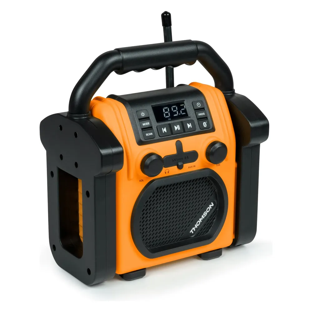 Robuste Baustellenradio mit 30W, Bluetooth 5.1, FM-PLL und IPX54 Schutz