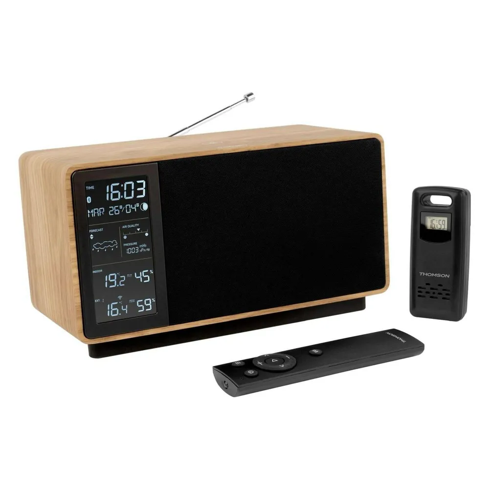 Soundbar Thomson WS202TBK 50W Bluetooth Wetterstation Radio FM