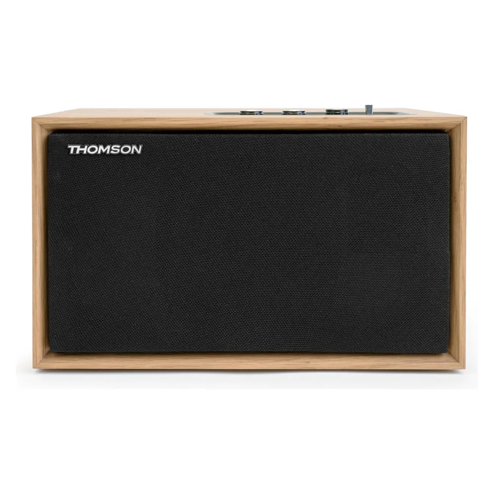 Altavoces Thomson WS302 Bluetooth 5.3 50W Panel frontal extraíble madera marrón