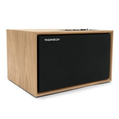 Altavoces Thomson WS302 Bluetooth 5.3 50W Panel frontal extraíble madera marrón