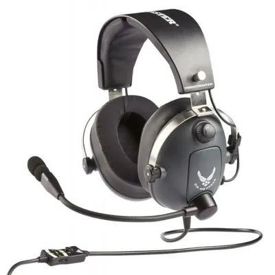 Thrustmaster T.Flight U.S. Air Force Kopfhörer Kabelgebunden Kopfband Luftfahrt-Luftverkehrskontrolle Schwarz, Grau