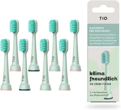 Tio Care Schallzahnbürste TIO Sonic Aufsätze für Philips Sonicare – 8 Stück, Aufsteckbürsten: 8 St.