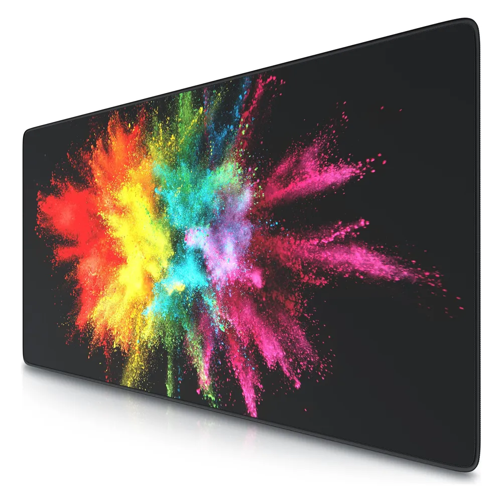 Titanwolf Gaming Mauspad, 900 x 400mm XXL Mausmatte, verbessert Präzision & Geschwindigkeit, Color Explosion