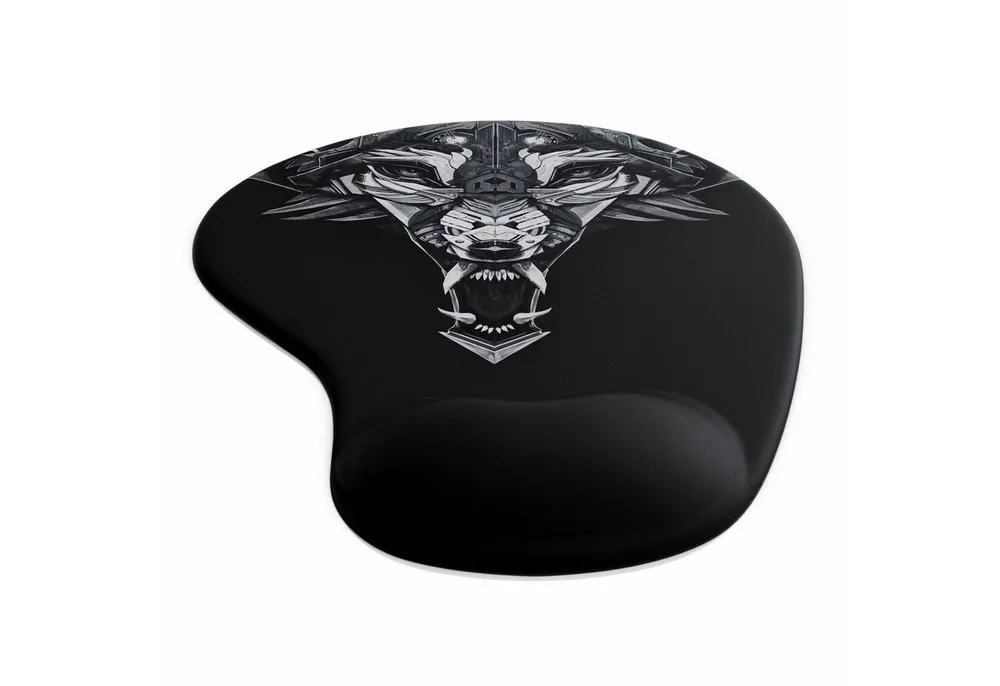Titanwolf Gaming Mauspad Office Gel Mousepad mit ergonomischer Handgelenkauflage, Handballenauflage, Gelpolster ergonomisch, abwaschbar, schwarz